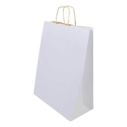 Papbag L blanc  Sac cadeau en papier, grand format 