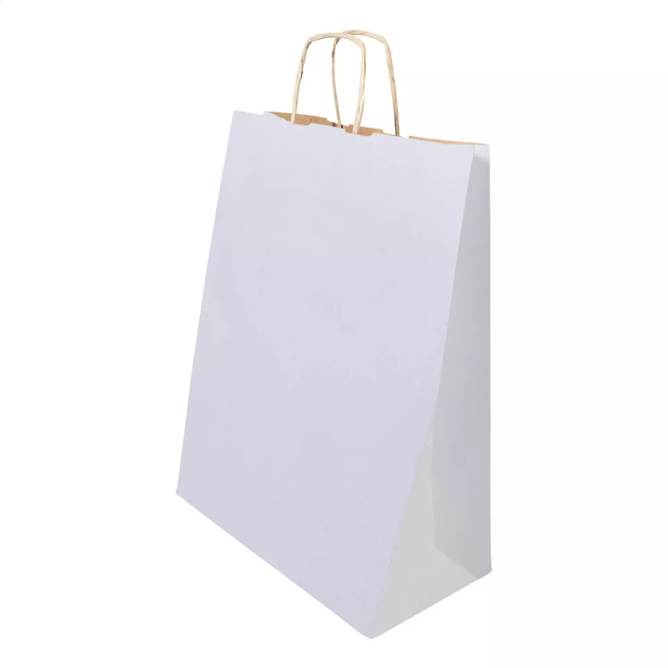 Papbag L blanc  Sac cadeau en papier,...