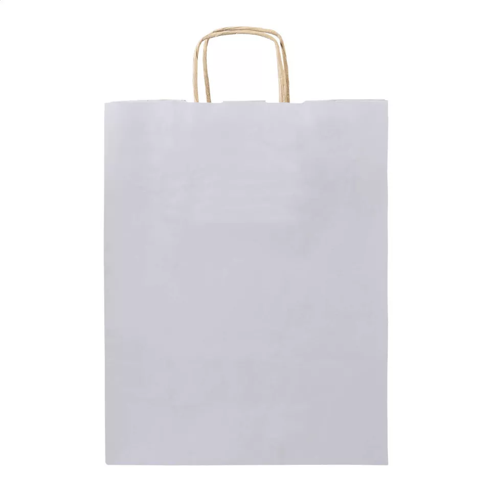 Papbag L white  paper gift bag, large 