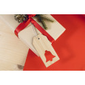 BamTag naturelle  étiquette cadeau en bambou, clochette 