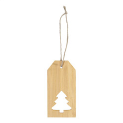 BamTag naturelle  étiquette cadeau en bambou, sapin de Noël 