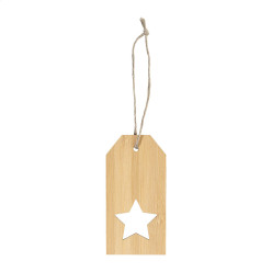 BamTag naturelle  étiquette cadeau en bambou, étoile 