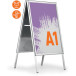 Durable chevalet porte-affiche Fold, en aluminium, argent, ft A1