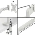 Leitz Ergo ruimtebesparende monitorarm, dubbele arm met 1 laptoparm, lichtgrijs