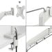 Leitz Ergo ruimtebesparende monitorarm, dubbele arm met 1 laptoparm, lichtgrijs
