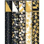 KP geschenkpapier Black & Gold, 70 cm x 2 m, geassorteerde kleuren