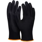 DONAU SAFETY gants de protection PU, noir, S, taille 7