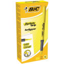 BIC Brite Liner Grip Highlighter Yellow Box of 12