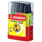 STABILO BOSS ORIGINAL surligneur, Desk set Parade de 4 pièces en couleurs assorties