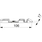 Gâche pivot 18mm plate / pce