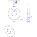 Cache inox brossé Ø53/8mm sans voyant pour art.300WC-3 / pce
