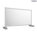 Wit banner voor Heras hekken