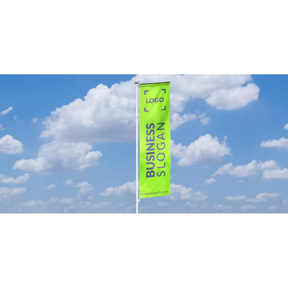 Flagpole with banner arm