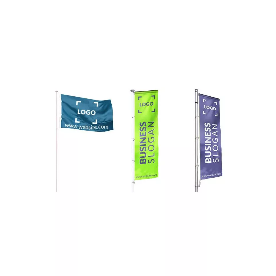 Flagpoles placed by us