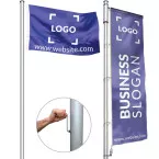 Flagpole with crank handle