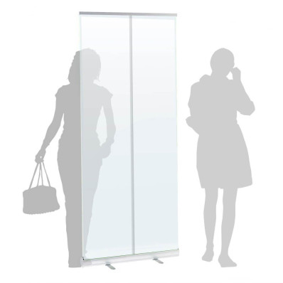 850mm x 2000mm Hairdressers Office CLEAR Roller Banner Pop Up Display Stand