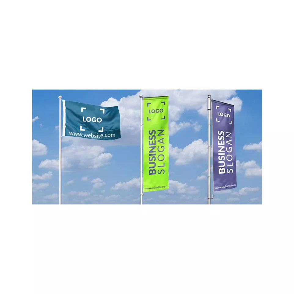 Flagpoles placed by us