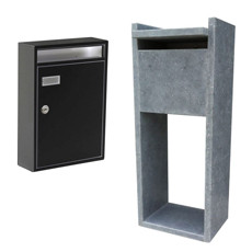 Wall-mounted and free-standing mailboxes