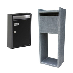 Wall-mounted and free-standing mailboxes