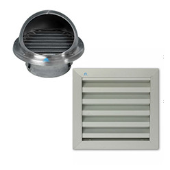 Grilles non réglables et passage libre