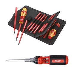 Screwdriver with blades and bits