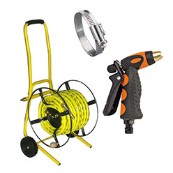 Reels, pipes and fittings