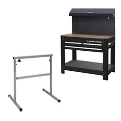 Mobilier d'atelier, trétaux et servantes