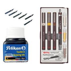 Drawing pens and ink