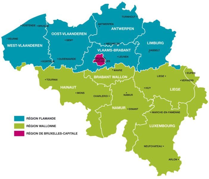 België : Vlaggen van de provincies, gemeenschappen en gewesten