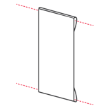 Fourreaux pour glisser un tube de maximum 50mm de diamètre disposé sur les côtés supérieur et inférieur de la bâche